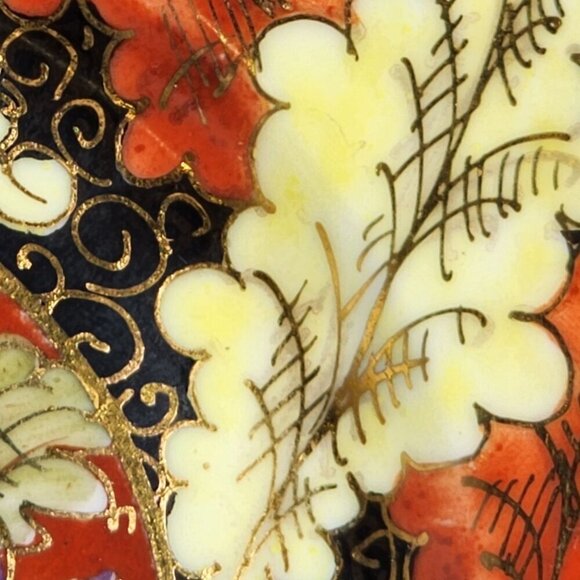 Vintage Nervi Decorative Plate Hand Painted Floral Design Red Black Gold Accents - Picture 6 of 11